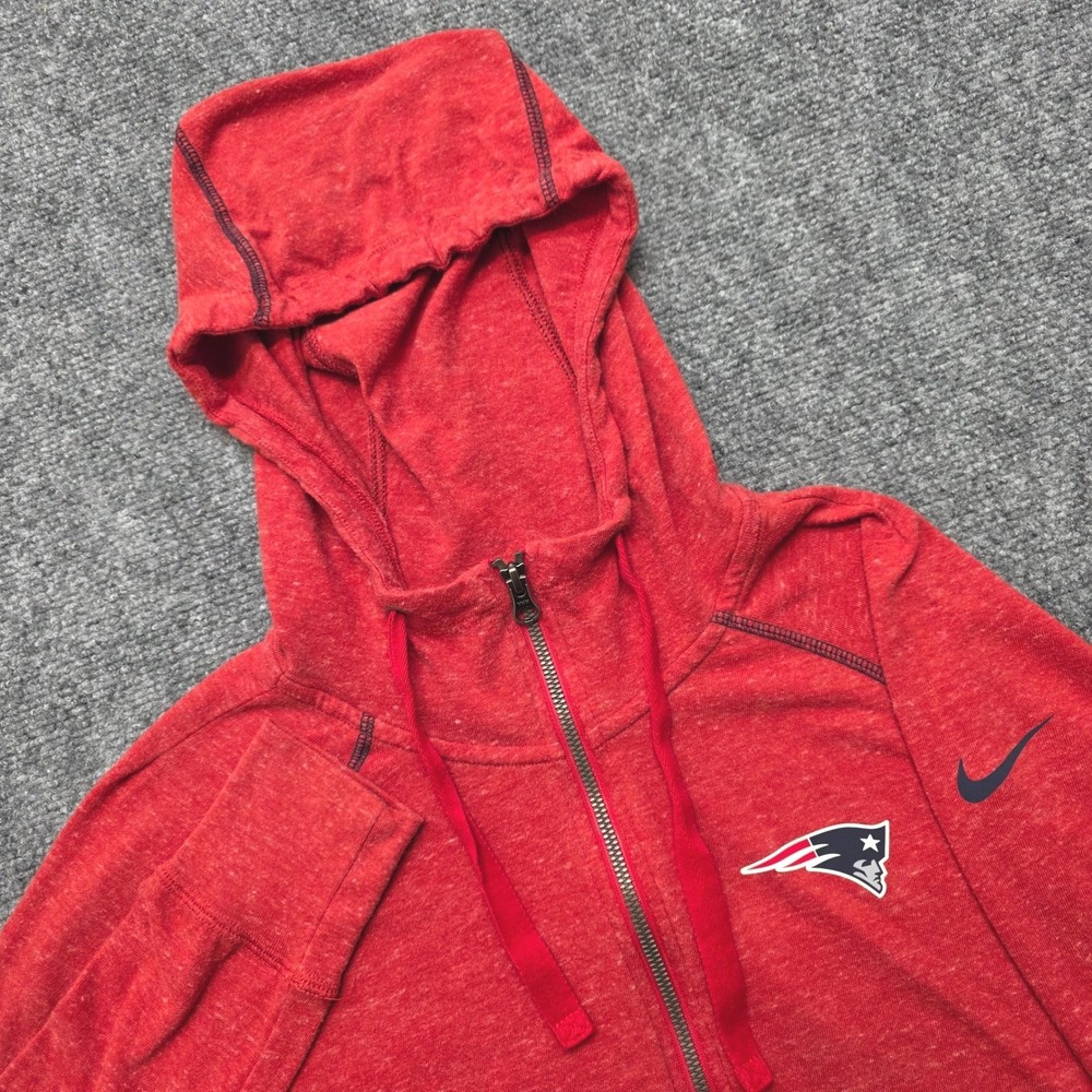 Nike NFL New England Patriots Gym Vintage Full Zip Hoodie Red Women's Medium